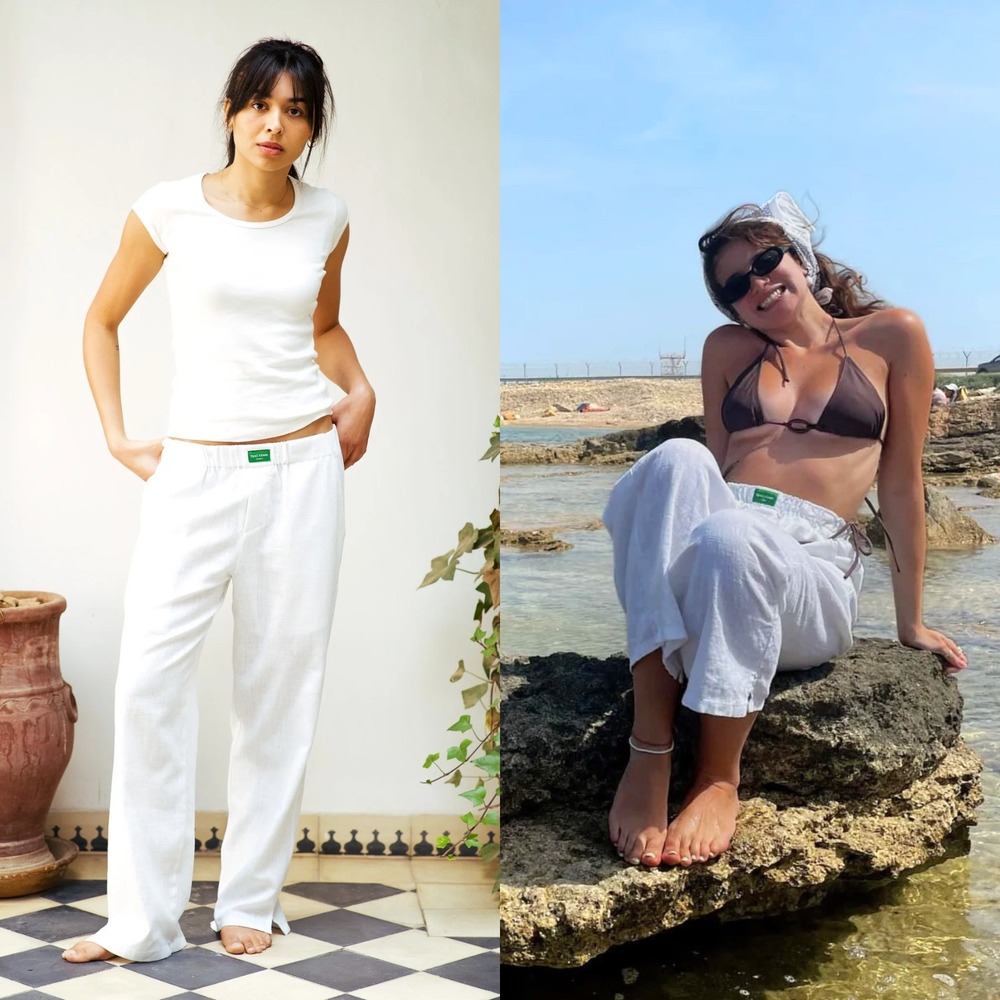 Speltham London White Linen Lounge Trouser Small Pants Pull On Wide Leg Relaxed